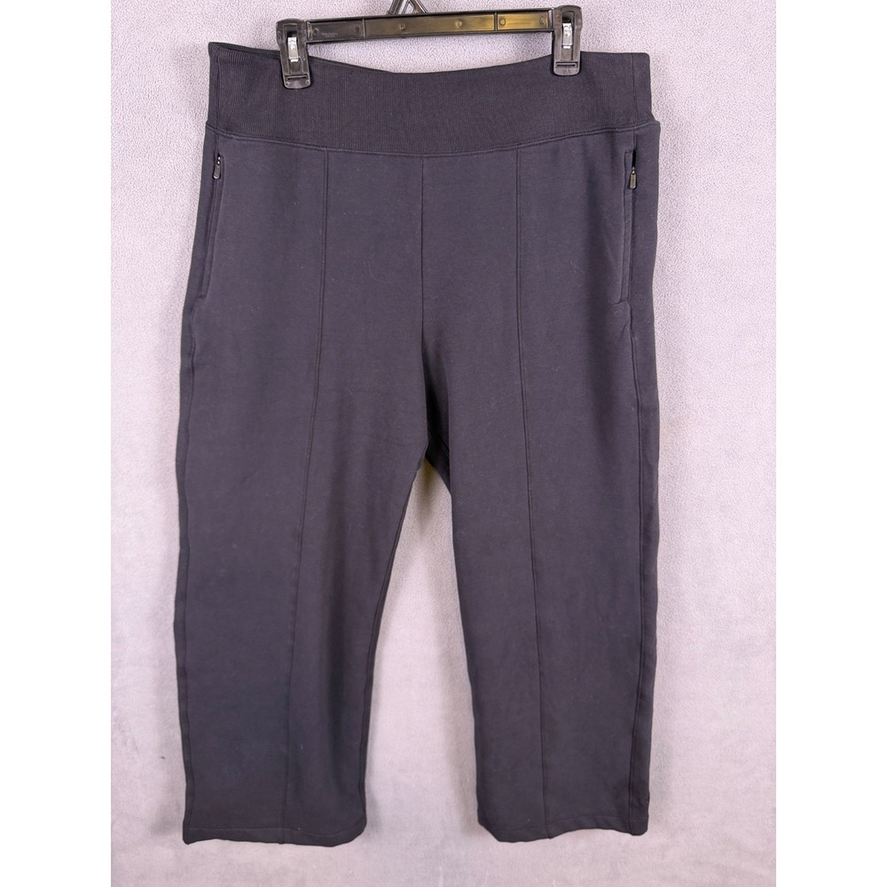 Athleta Women's Vince Pintuck Pant Pull On Zipper Pockets Size XL Black